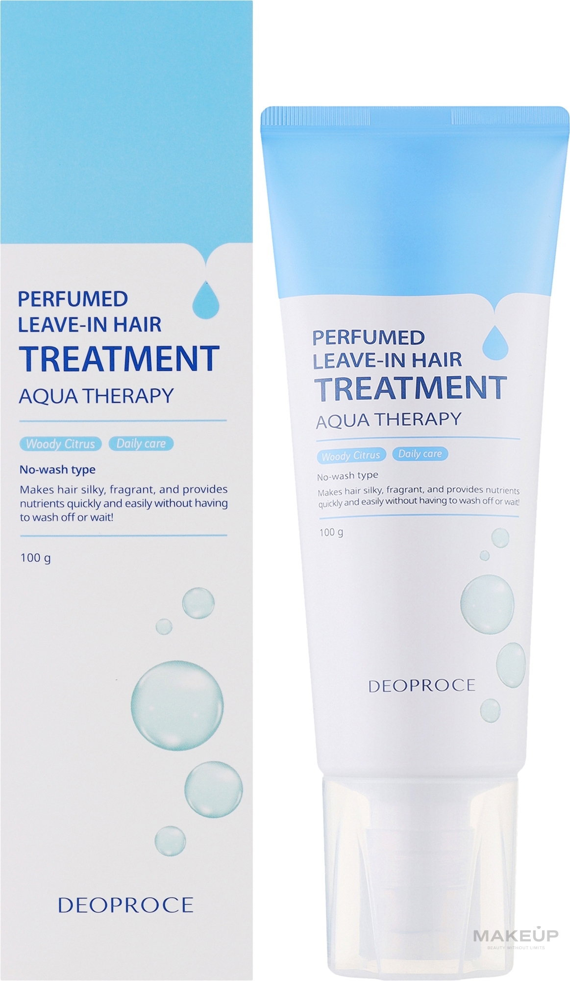 Парфюмированное средство по уходу за волосами - Deoproce Perfumed Leave-In Hair Treatment Aqua Therapy — фото 100g