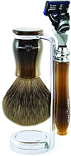 Духи, Парфюмерия, косметика Набор для бритья - Edwin Jagger Chatsworth Imitation Ligh Horn 3 Piece Fusion ProGlide Best Badger