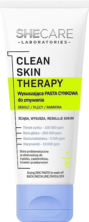 Цинкова паста для тіла - SheCare Clean Skin Therapy — фото N1