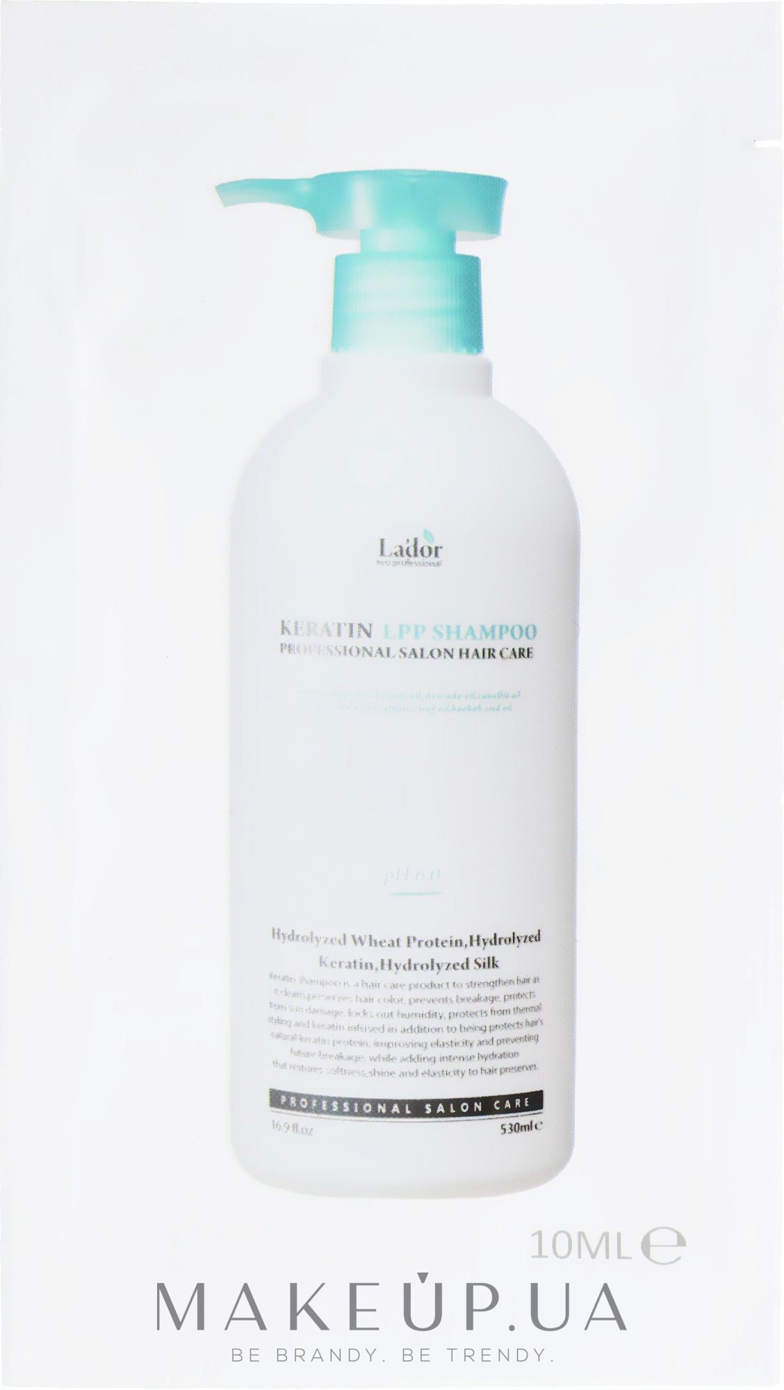 Кератиновый бессульфатный шампунь - La'dor Keratin LPP Shampoo (пробник) — фото 10ml