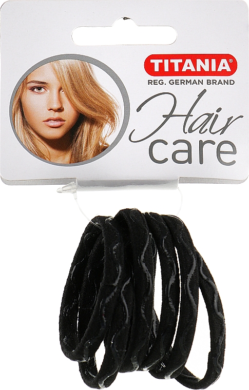 Резинка для волос "Anti Ziep", нейлоновый, 6 шт, черный - Titania — фото N1
