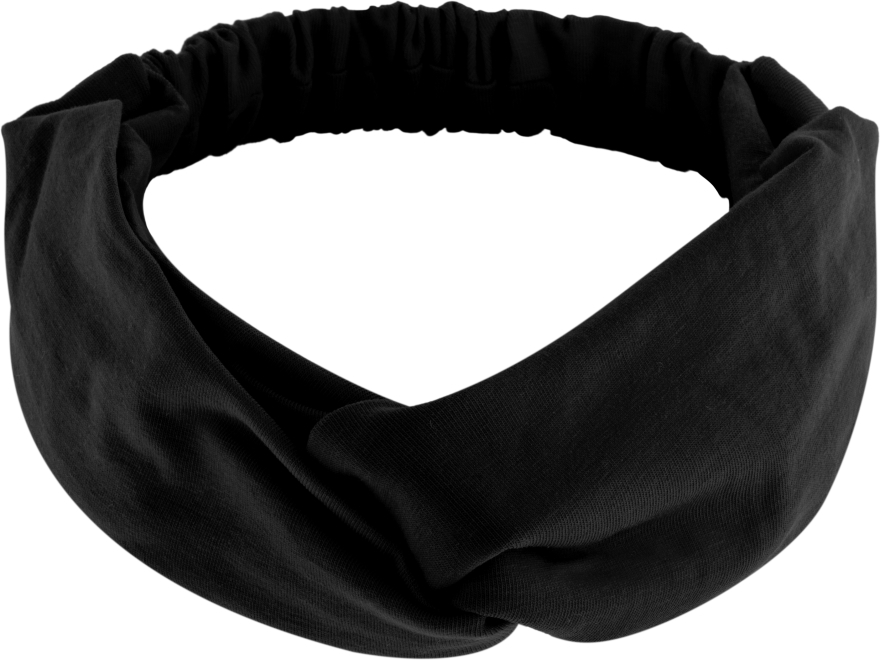 Повязка на голову, трикотаж переплет, чёрная "Knit Twist" - MAKEUP Hair Accessories — фото N1