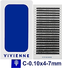 Накладные ресницы "Elite", черные, 20 линий (mix, 0,1, С, 4-7) - Vivienne — фото N1