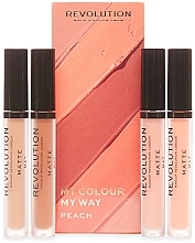 Набор помад - Makeup Revolution My Colour My Way Peach Lipstick Set (lipstick/4x3ml) — фото N1