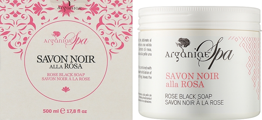 Натуральное черное оливковое мыло "Роза" - Arganiae Spa Savon Noir Rose — фото N4