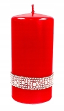 Духи, Парфюмерия, косметика Декоративная свеча 7x14 см, красная - Artman Crystal Opal Pearl