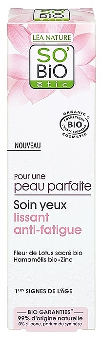 Крем для кожи вокруг глаз "Лотос" - So'Bio Etic Smoothing Eye Cream — фото N2