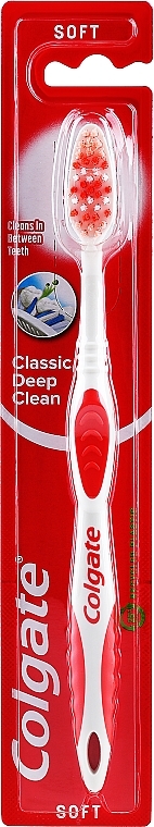 Зубная щетка мягкая "Classic", красная - Colgate Classic Deep Clean Soft — фото N1