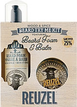 Парфумерія, косметика Набір - Reuzel Wood and Spice Beard Try Me Kit (balm/35g + foam/70ml )