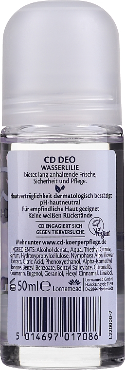 Дезодорант кульковий "Водяна лілія" - CD Wasserlile 24h — фото N3