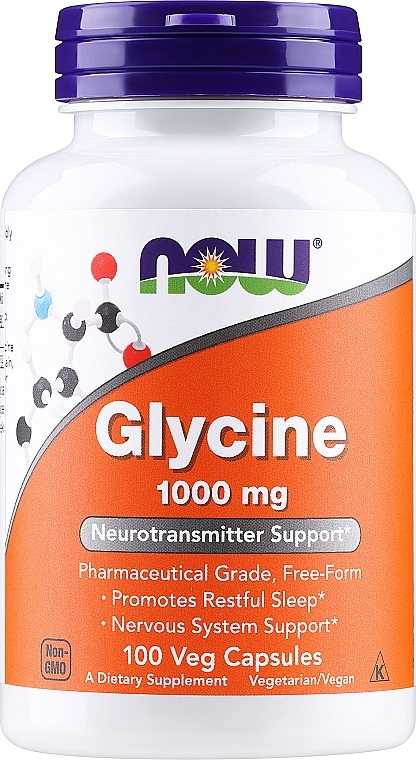 Аминокислота "Глицин", 1000 мг - Now Foods Glycine — фото N1