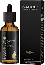 Рицинова олія - Nanoil Body Face and Hair Castor Oil — фото N2