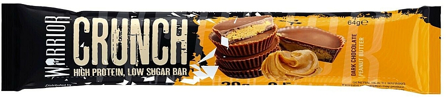 Протеиновый батончик "Черный шоколад" - Warrior Crunch High Protein Bar Dark Chocolate Peanut Butter — фото N1