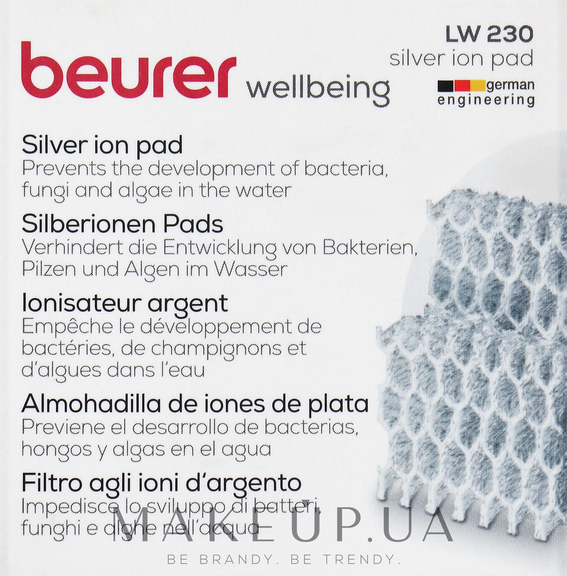 Фильтр-подушечки с ионами серебра LW 230, 2 шт. - Beurer Silver Ion Pads — фото 2шт