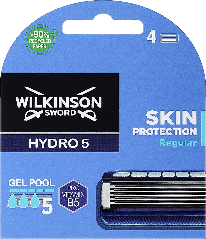 Сменные кассеты для бритья, 4 шт. - Wilkinson Sword Hydro 5 Regular — фото N1