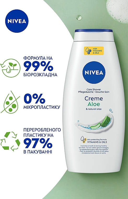 Гель-уход для душа "Крем и алоэ" - NIVEA Creme Aloe Care Shower — фото N3