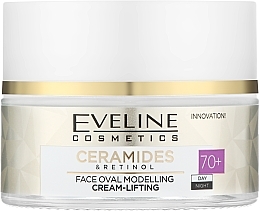 Крем-ліфтинг для моделювання овалу обличчя 70+ - Eveline Cosmetics Ceramidy & Retinol — фото N1