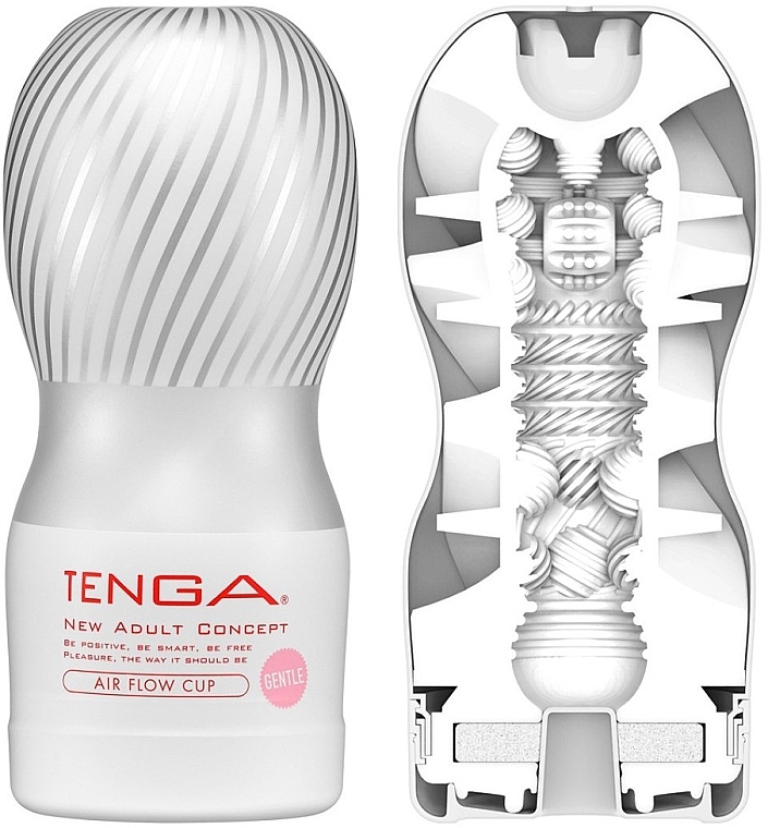 Одноразовый вакуумный мастурбатор, серебристый - Tenga Air Flow Cup Gentle — фото N4