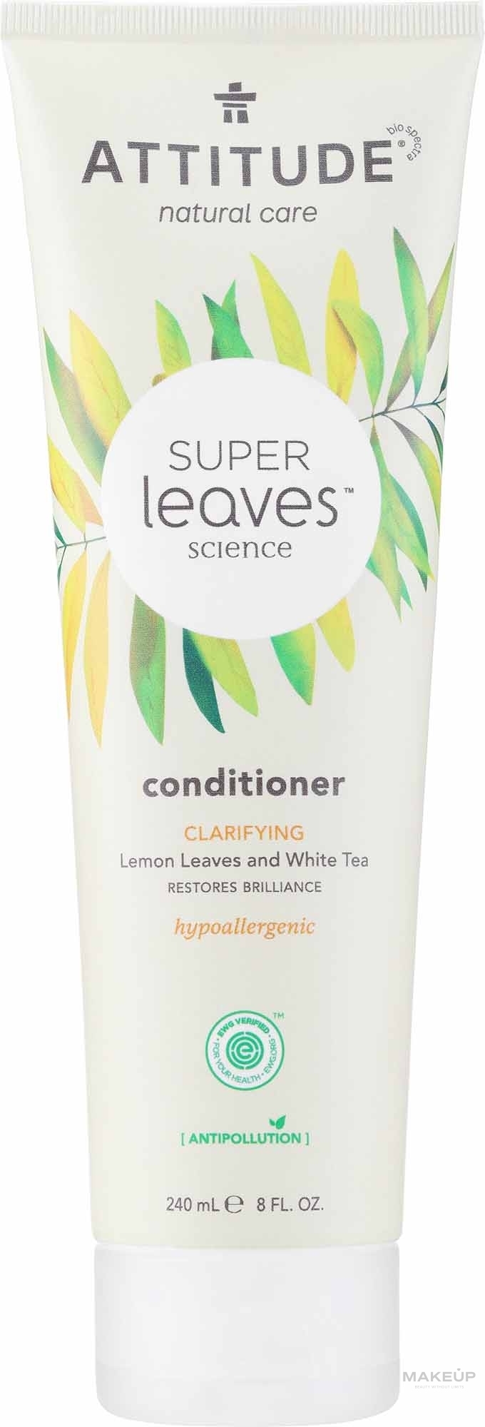 Кондиционер для волос - Attitude Conditioner Clarifying Lemon Leaves And White Tea — фото 240ml