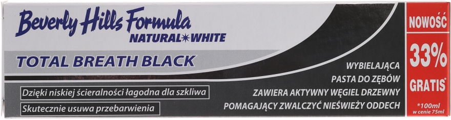 Зубна паста - Beverly Hills Formula Natural White Total Breath Black — фото N1