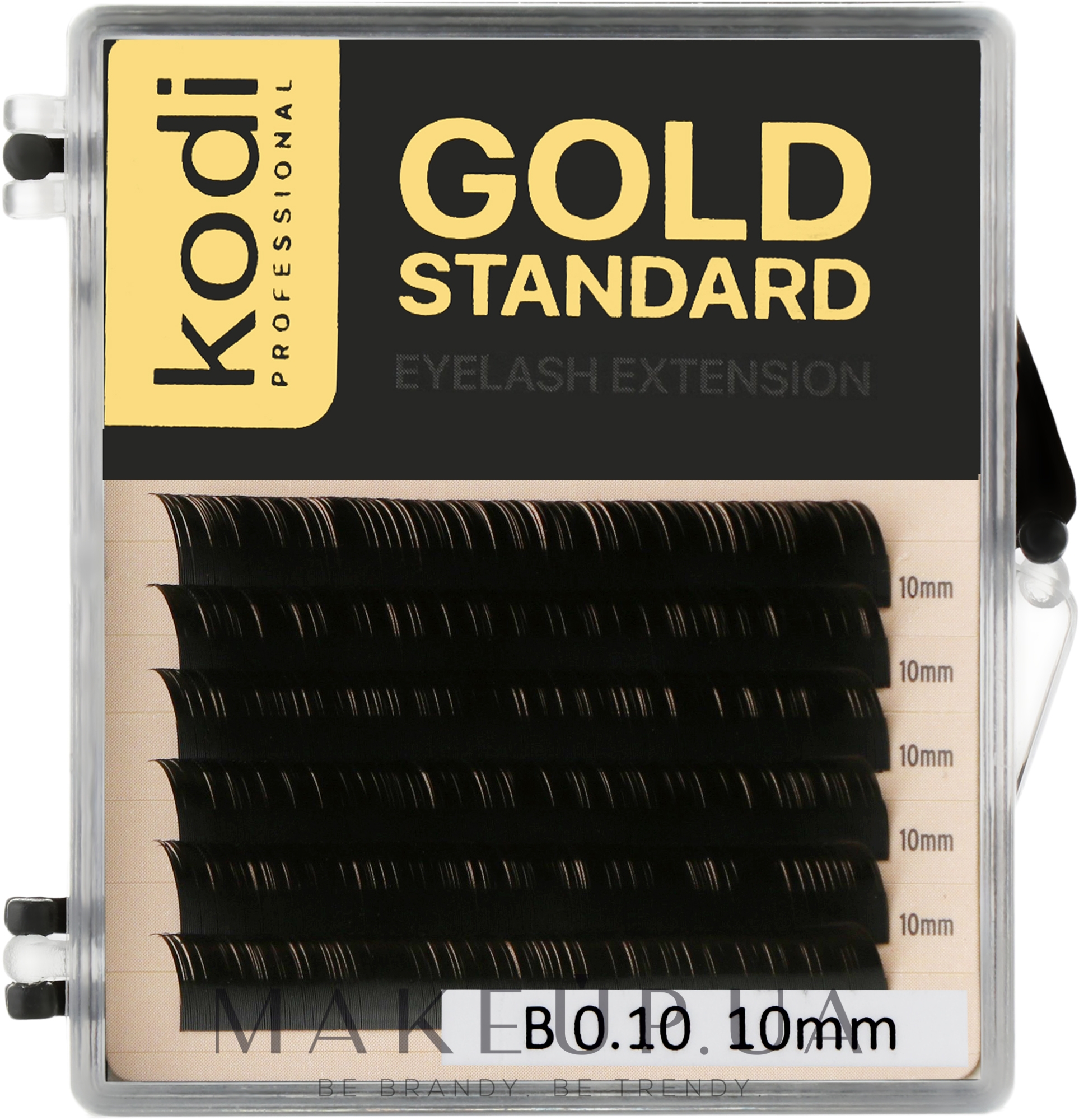 Накладні вії Gold Standart B 0.10 (6 рядів: 10 мм) - Kodi Professional — фото 1уп