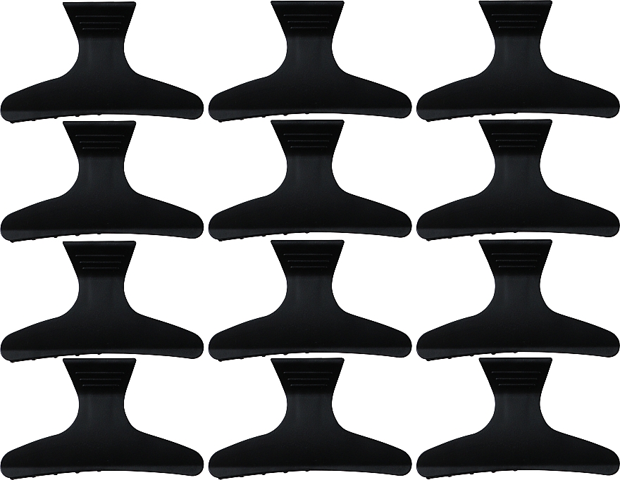 Затискачі-краби пластикові, чорні, 12 штук - Lussoni — фото N1