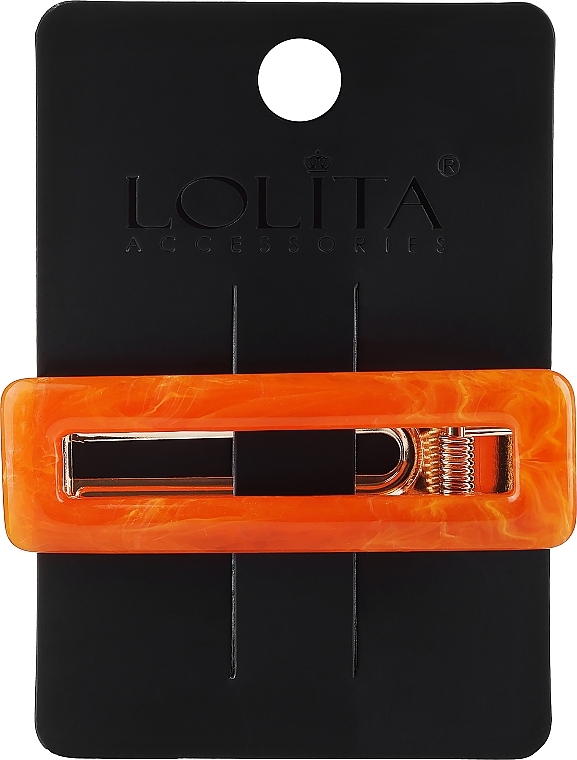 Заколка для волос прямоугольная, оранжевая - Lolita Accessories — фото N1