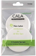 Духи, Парфюмерия, косметика Круглые губки для макияжа, 2 шт. - Cala Non Latex Oil Resistant Cosmetics Sponges 70980