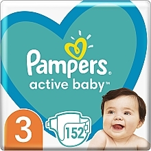 Духи, Парфюмерия, косметика Подгузники Active Baby 3 (6-10 кг), 152 шт - Pampers