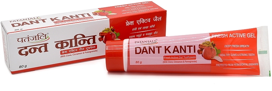 Зубная паста "Свежий активный гель" - Patanjali Dant Kanti Fresh Active Gel Toothpaste — фото N1