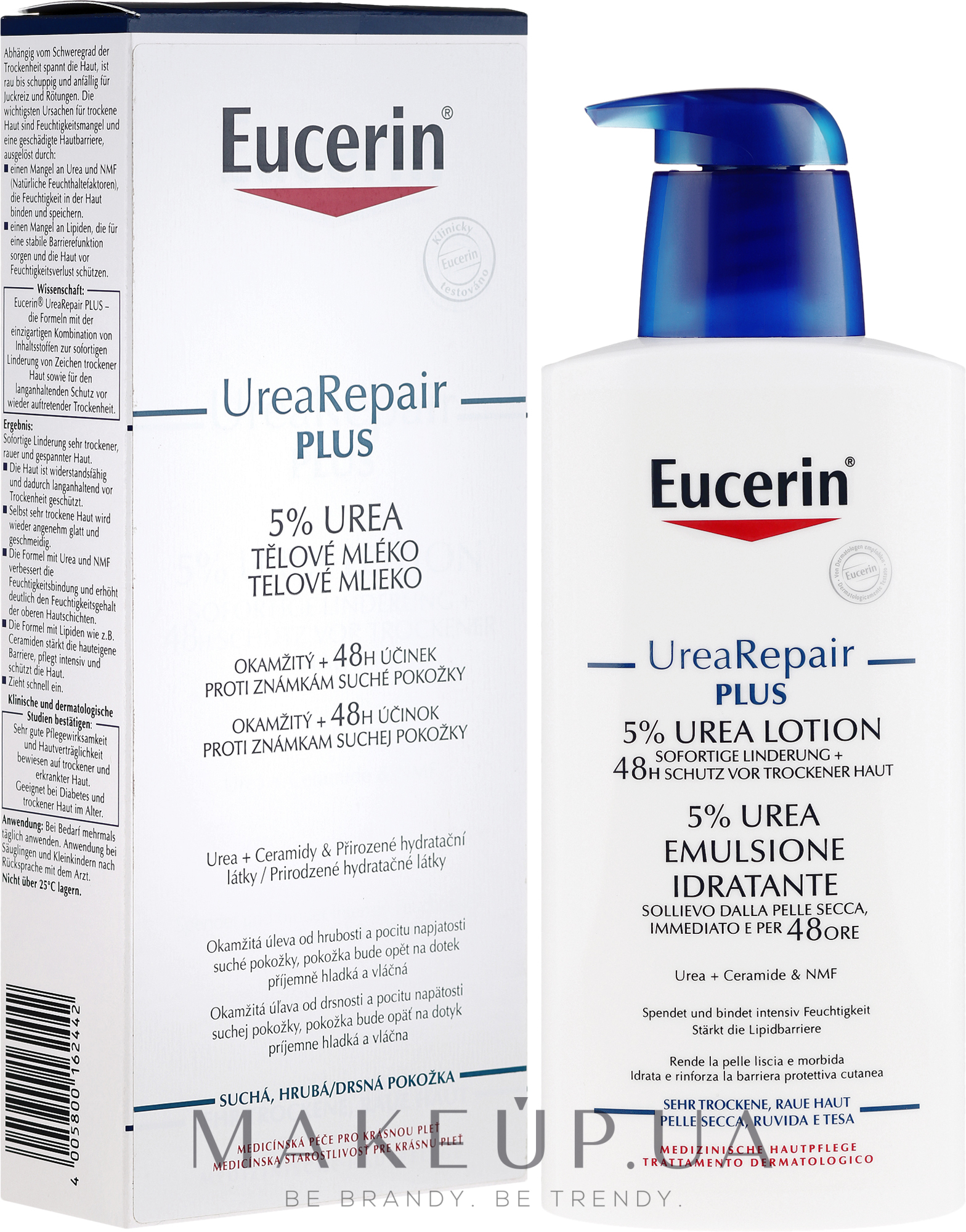 Легкий увлажняющий лосьон для тела для сухой кожи - Eucerin Complete Repair Lotion 5% Urea — фото 400ml
