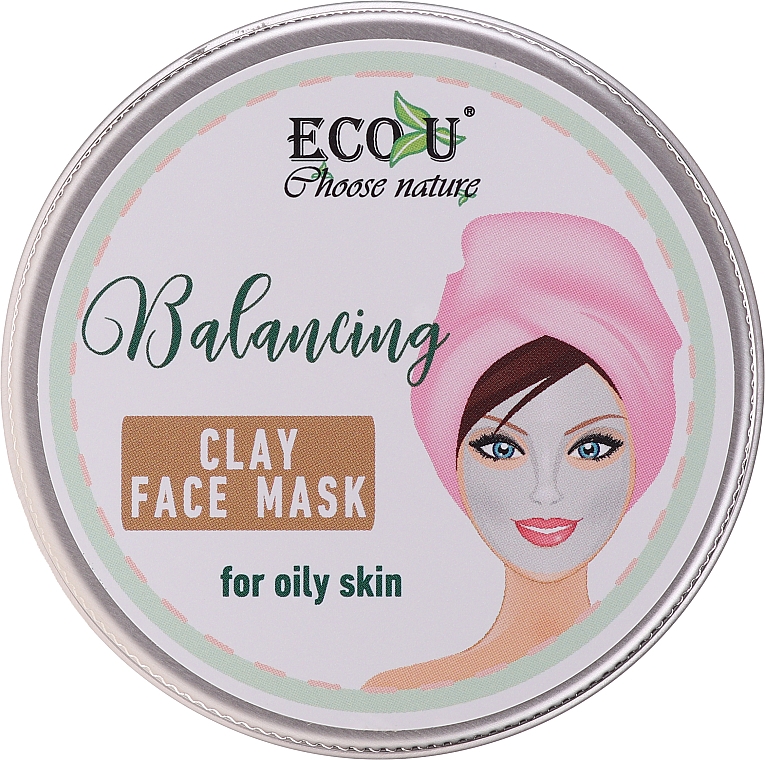 Балансирующая маска для лица с глиной для жирной кожи - Eco U Balancing Clay Face Mask For Oily Skin — фото N1
