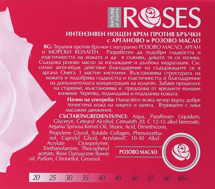Интенсивный ночной крем против морщин для лица - Nature of Agiva Roses Pure Argan Oil Intensive Anti-Wrinkle Night Cream — фото N2