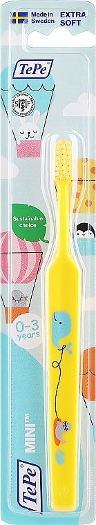 Дитяча зубна щітка "Mini Extra Soft", жовта - TePe — фото N1