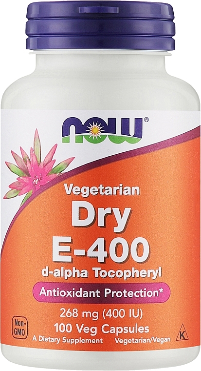 Вітамін Е-400 у капсулах - Now Foods Vitamin E-400 D-Alpha Tocopheryl Veg Capsules — фото N1