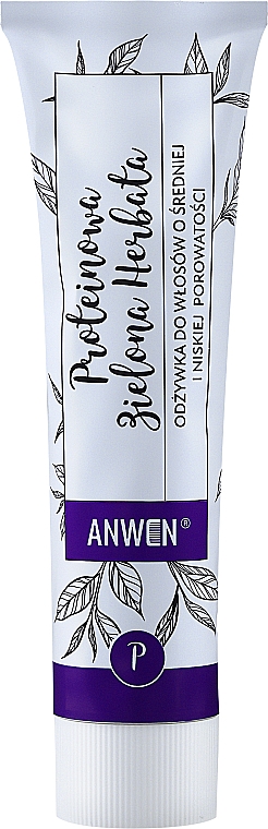 Кондиціонер для середньопористого волосся "Протеїновий зелений чай" - Anwen Proteinowa Zielona Herbata (туба алюміній) — фото N1