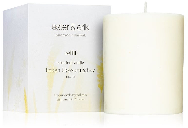 Ароматическая свеча "Липовый цвет и сено" - Ester & Erik Scented Candle Refill Linden Blossom & Hay № 13 (сменный блок) — фото N1