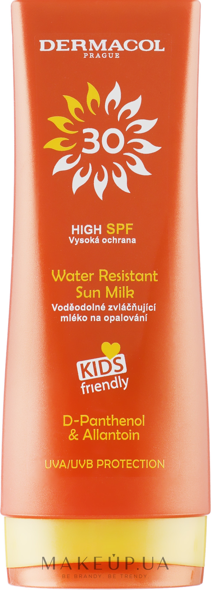 Водостійке молочко для засмаги для дитячої шкіри SPF 30 - Dermacol Water Resistant Sun Milk Kids Friendly SPF 30 — фото 200ml