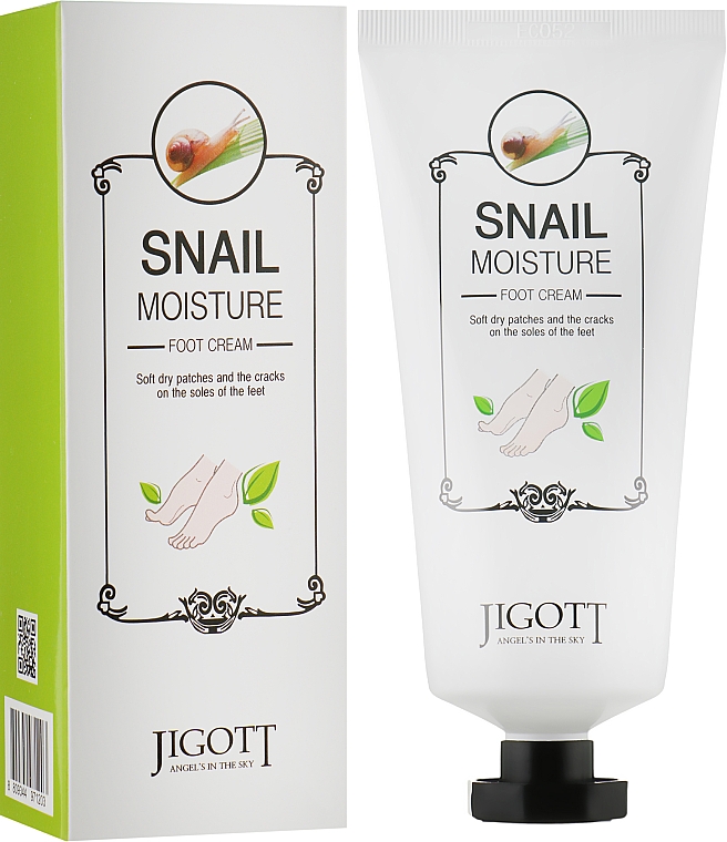 Крем для ног с экстрактом слизи улитки - Jigott Real Moisture Snail Foot Cream 