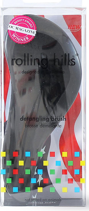 Щётка для волос, чёрная - Rolling Hills Detangling Brush Travel Size Sky Black — фото N1