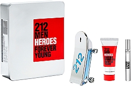Духи, Парфюмерия, косметика Carolina Herrera 212 Men Heroes Forever Young - Набор (edt/90ml + b/wash/100ml + edt/10ml)