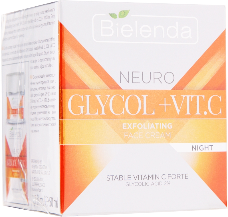 Ночной крем-эксфолиант для лица - Bielenda Neuro Glycol + Vit.C Night Cream