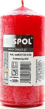 Свічка циліндрична 60x120 мм, червона - Bispol — фото N1