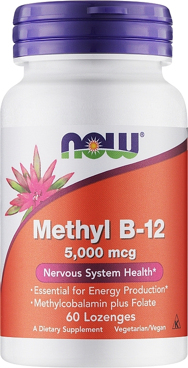 Дієтична добавка, льодяники - Now Foods Methyl B-12 5000 Mcg — фото N1