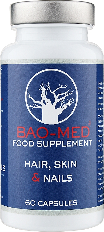 Біологічно активна добавка для прискорення росту волосся, поліпшення стану шкіри, нігтів - Bao-Med Food Supplement Hair Skin & Nails — фото N1