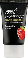 Маска-плівка для носа з екстрактом полуниці - Farmstay Real Strawberry Peel-Off Nose Pack — фото N1