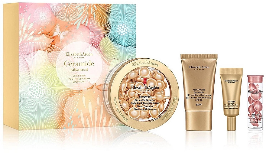 Набор - Elizabeth Arden Ceramide Advanced Set (f/ser/60psc + f/n/ser/7psc + eye/cr/5ml + f/cr/15ml) — фото N1