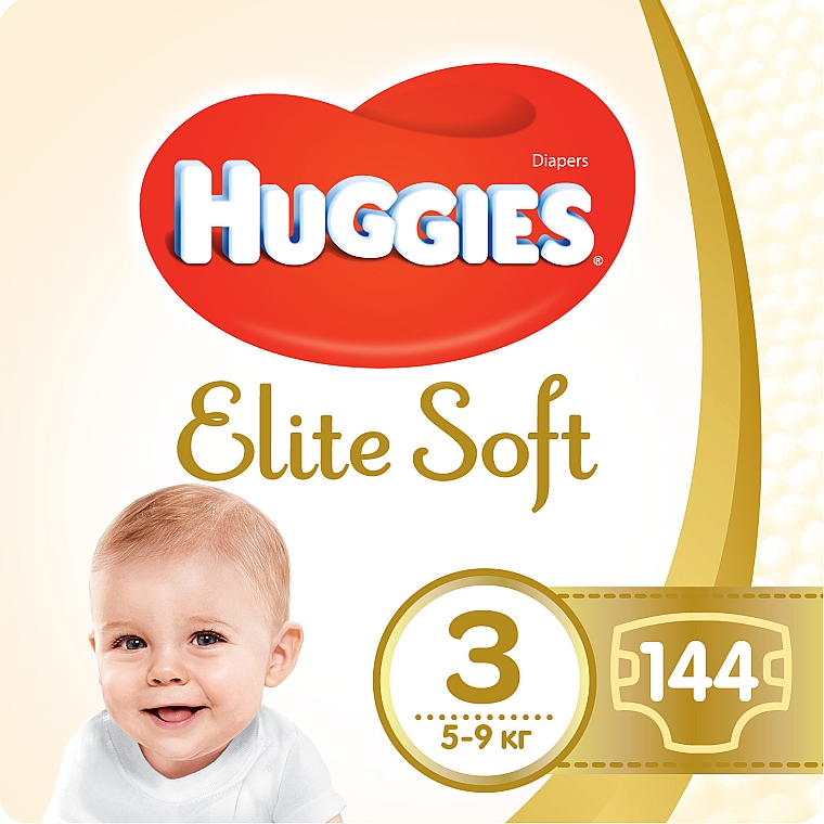 Подгузники "Elite Soft" 3 (5-9кг, 144 шт)Box - Huggies