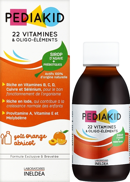 Сироп для здорового фізичного розвитку: 22 вітаміна і оліго-елемента - Pediakid 22 Vitamines et Oligo-Elements Sirop — фото N2