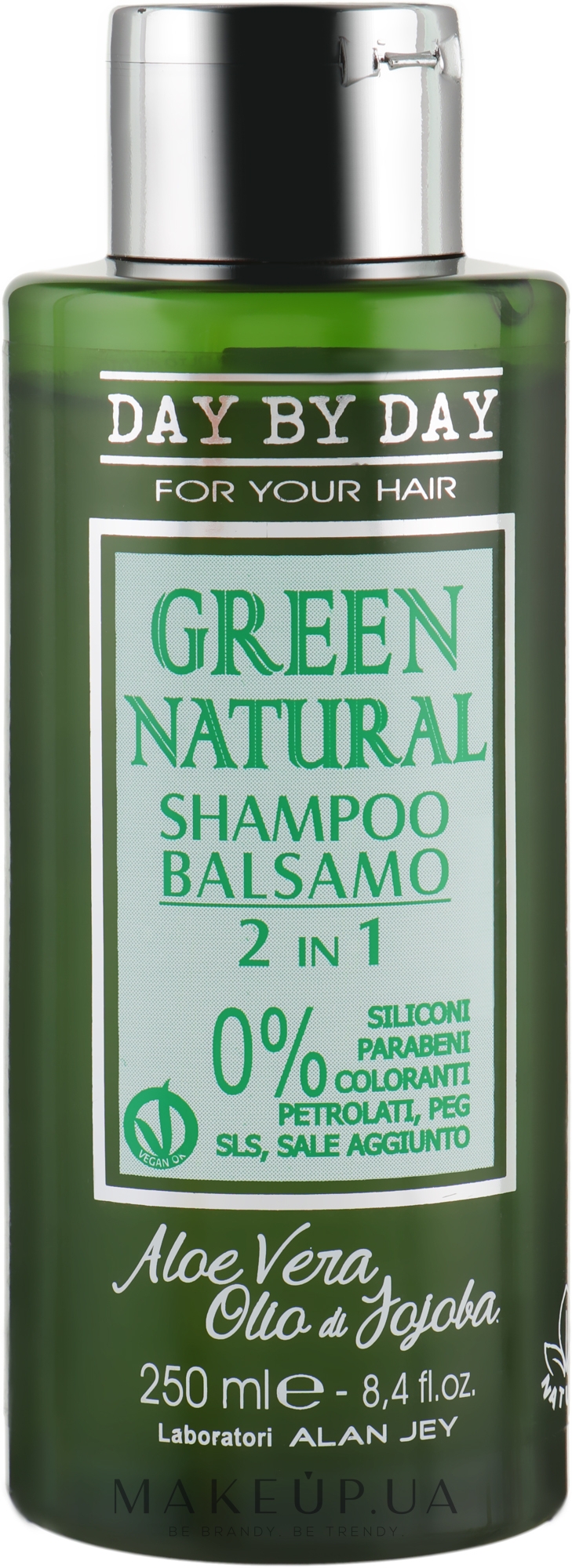 Шампунь-бальзам 2в1 з олією жожоба й алое вера для усіх типів волосся - Alan Jey Green Natural Shampoo-Balsam — фото 250ml
